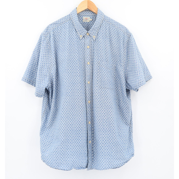 Faherty Men's Short Sleeve Stretch Playa Button Down Shirt Blue Sz 2XL - Picture 1 of 6